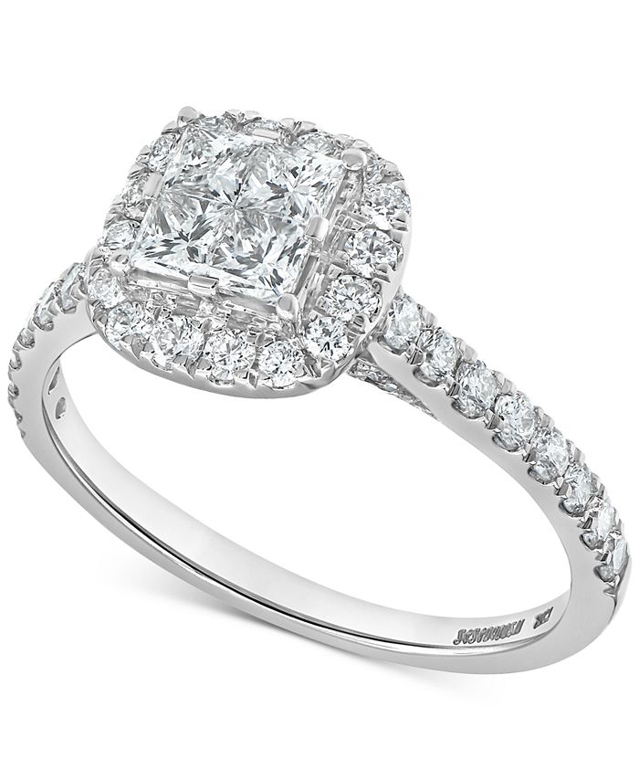 Macy's Diamond Princess Halo Engagement Ring (11/10 ct. t.w.) in 14k