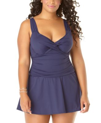 macys plus size swim dress