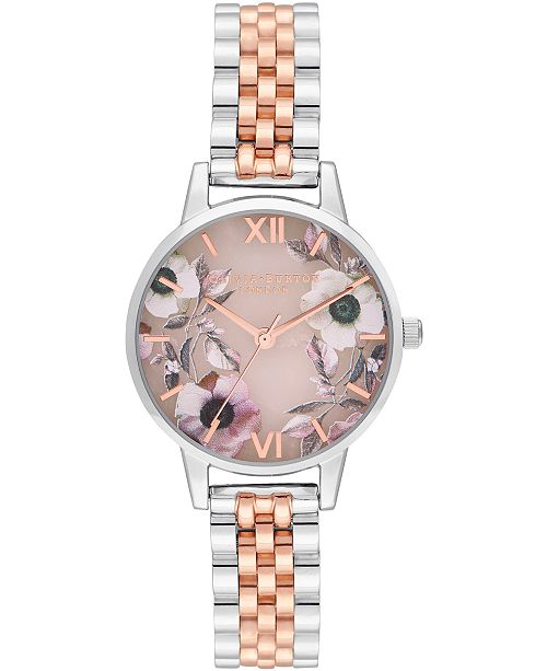 Olivia Burton Women S Semi Precious Two Tone Stainless Steel Bracelet Watch 30mm Reviews Watches Jewelry Watches Macy S