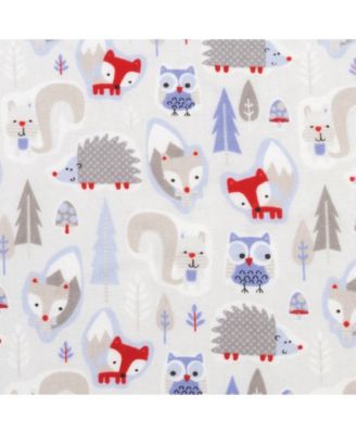 Trend Lab Winter Forest Animals Flannel Crib Sheet