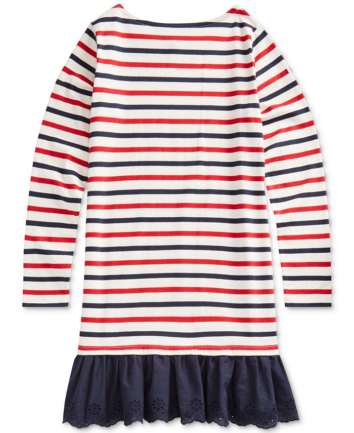 Polo Ralph Lauren Big Girls Striped Cotton Jersey Dress - Macy's