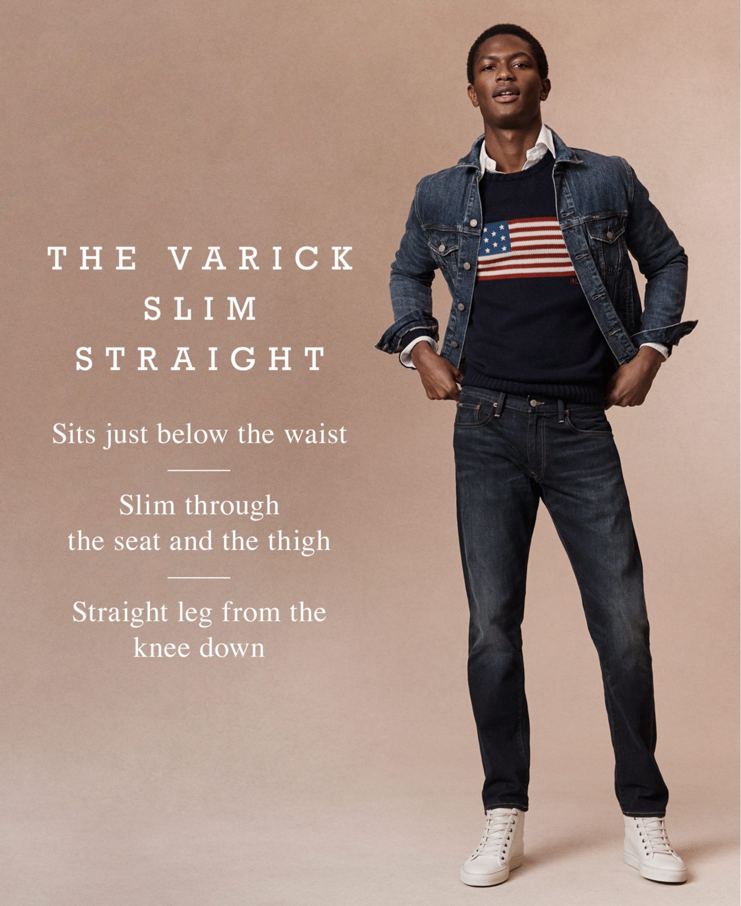 Мужские зауженные прямые джинсы Varick