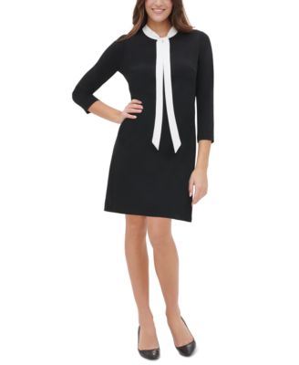 tommy hilfiger women's neck tie a line dress