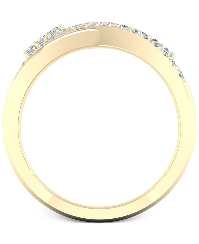 Macy's Diamond Multi-Row Overlap Statement Ring (1/3 ct. t.w.) in 10k ...
