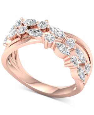 image of Diamond Overlap Statement Ring (1 ct. t.w.) in 14k Rose Gold