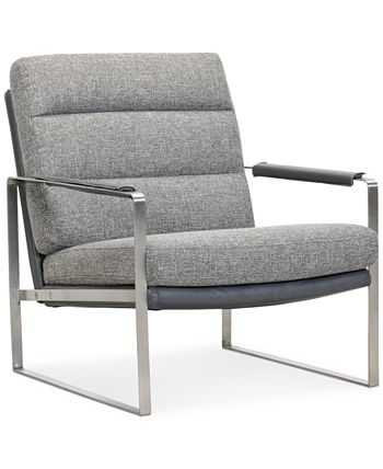 Furniture - Mattley 28" Fabric Steel Frame Chair and 26" Steel Frame Ottoman Set