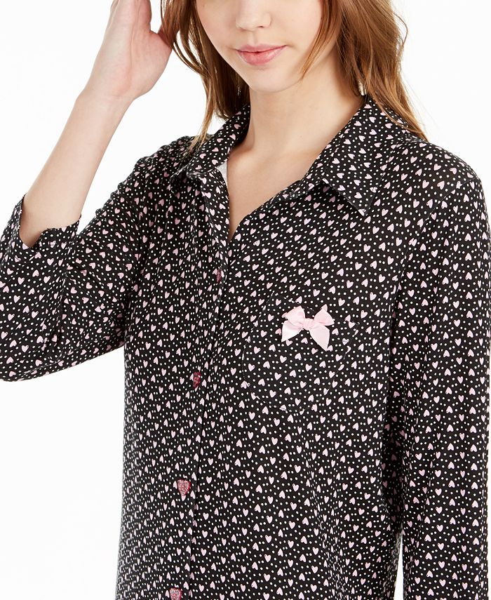 Betsey Johnson Women's HeartPrint Sleep Shirt Nightgown Macy's