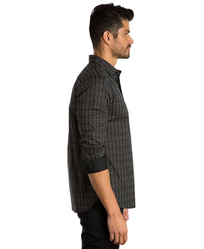 Jared Lang Stripe Print Long Sleeve Sport Shirt - Macy's
