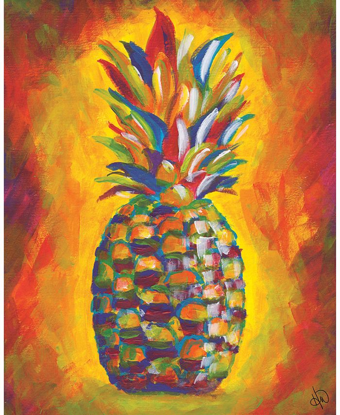 Kathy Ireland Crazy Colorful Ananas Pineapple Abstract 16" x 20