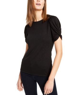 macys womens black tops