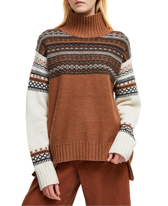 French Connection Turtleneck Fair Isle Knit Sweater & Reviews ...