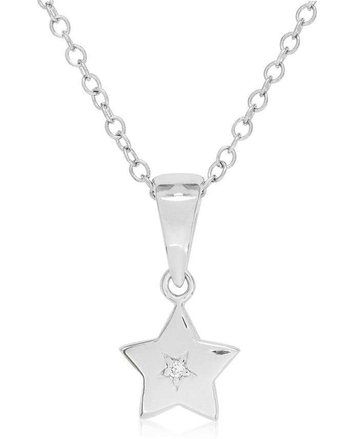 Rhona Sutton - Children's Diamond Accent Star Necklace in Sterling Silver