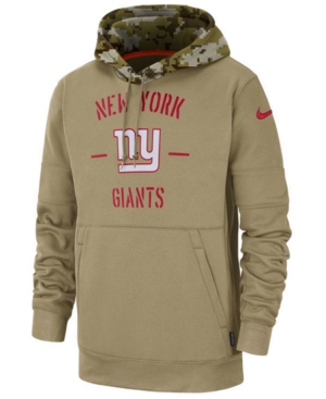 Nike Men's New York Giants Salute To Service Therma Hoodie In Brown