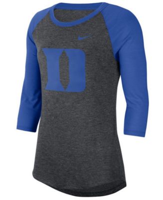 Nike Women's Duke Blue Devils Logo Raglan T-Shirt - Macy's