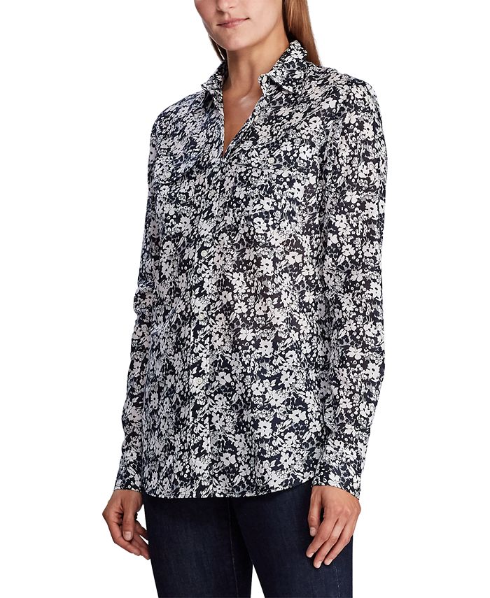 Lauren Ralph Lauren Petite Patch-Pocket Cotton Shirt - Macy's