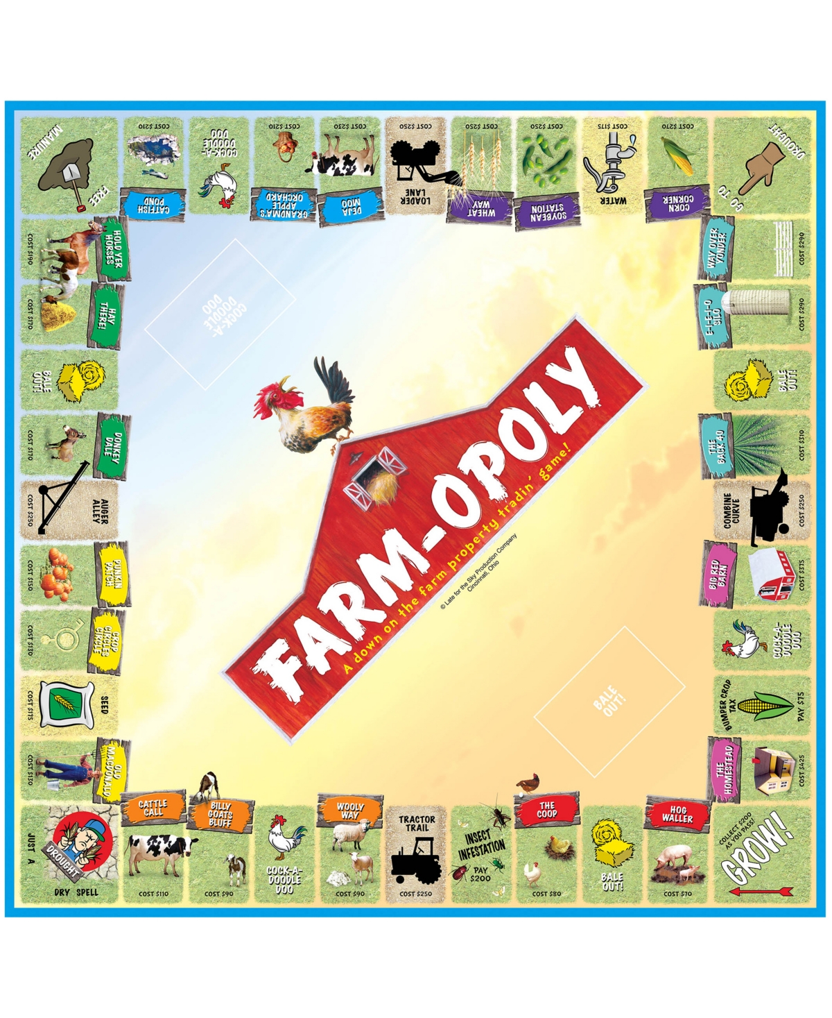 Masterpieces Puzzles Late For The Sky Farm-opoly In Multi