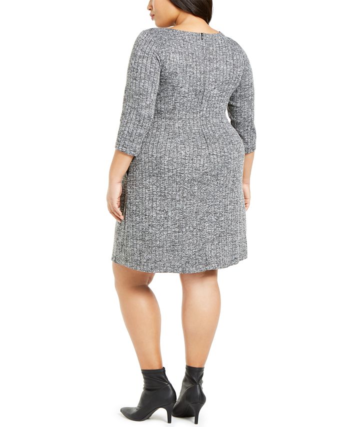 Connected Plus Size Fit & Flare Sweater Dress - Macy's