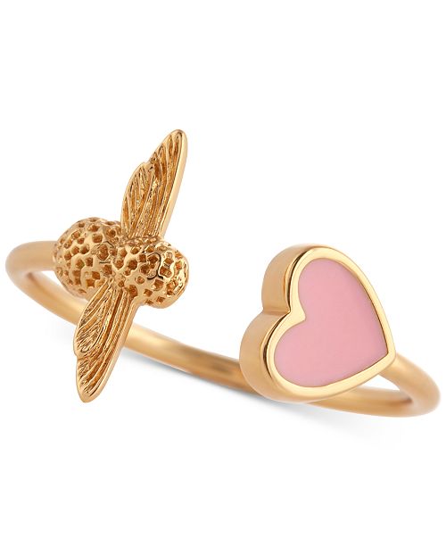 Olivia Burton Enamel Heart Bee Cuff Ring Reviews Rings Jewelry Watches Macy S