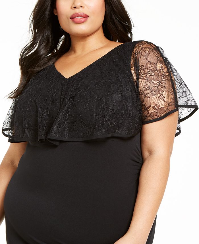Connected Plus Size Lace Overlay Sheath Dress - Macy's