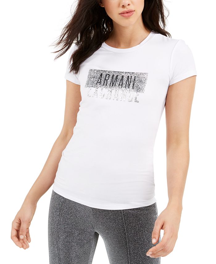 A X Armani Exchange Shimmer Logo T Shirt Macy s