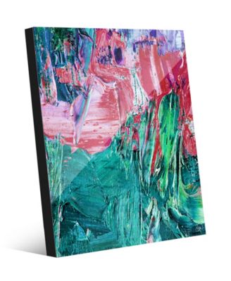 Red and Teal Avalanche Abstract 16" x 20" Acrylic Wall Art Print