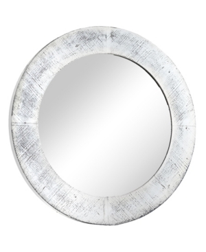 Crystal Art Gallery American Art Decor Round Wooden Framed Wall Mirror In White