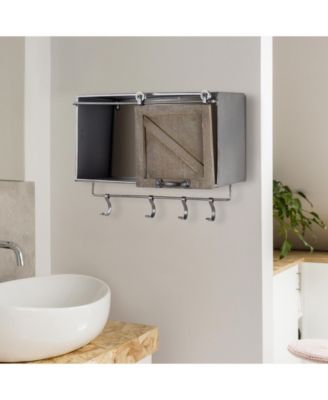 American Art Decor Rustic Sliding Barn Door Coat/Towel Rack