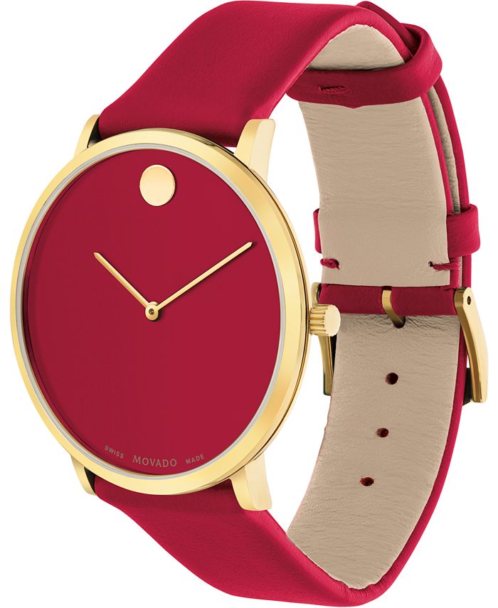 red leather strap watches