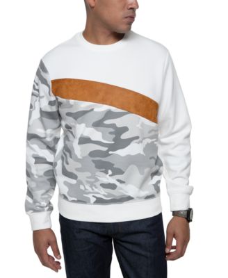 Sean John Men's Camo Sweatshirt With Faux Suede Stripe Macy's