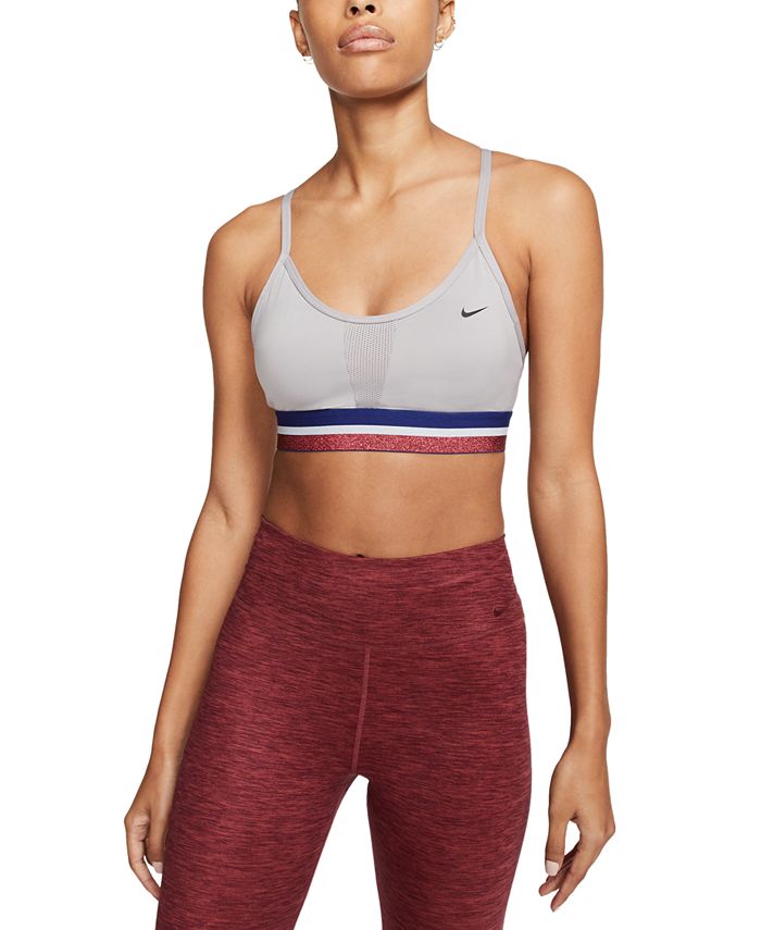 Nike Yoga Indy light support strappy sports bra in red