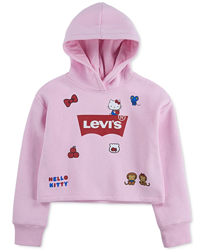 Levi's x Hello Kitty Little Girls Cropped Fleece Hoodie - Macy's