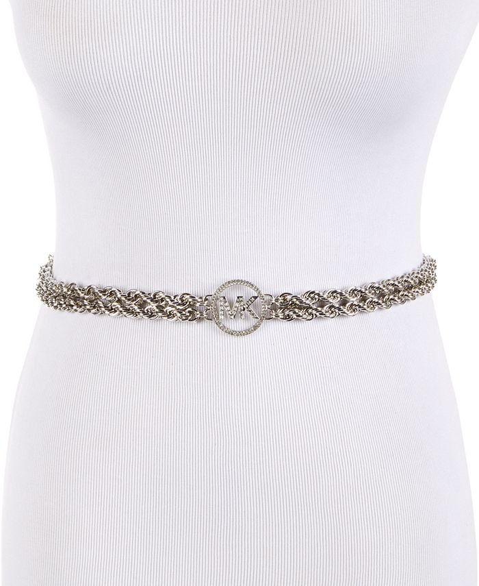 Michael Kors Pave Logo Chain Belt & Reviews - Belts - Handbags &  Accessories - Macy's