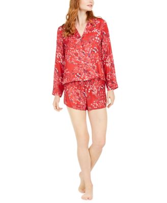 Josie - Floral-Print Long-Sleeve Top & Sleep Shorts Set