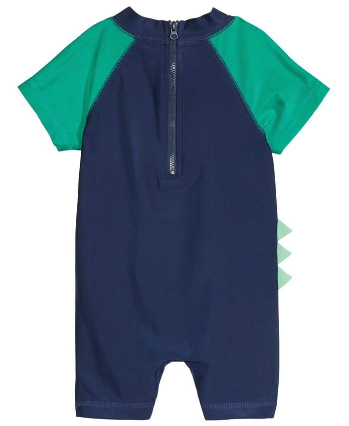 First Impressions Baby Boys Colorblocked DinoPrint Rash Guard Romper