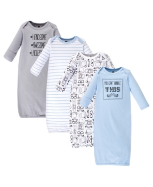 Hudson Baby Baby Girl Cotton Gowns 4-Pack