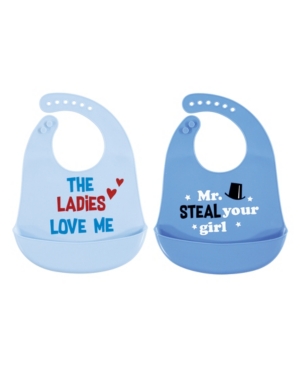 Hudson Baby Water-resistant wipe clean silicone bibs 2-Pack
