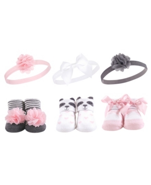 Hudson Baby Baby Girl Headband and Socks Set 6-Piece