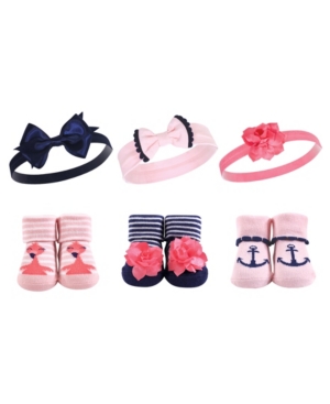 Hudson Baby Baby Girl Headband and Socks Set 6-Piece
