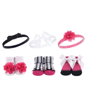 Hudson Baby Baby Girl Headband and Socks Set 6-Piece