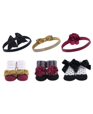 Hudson Baby Baby Girl Headband and Socks Set 6-Piece