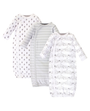 Touched By Nature Baby Girl Organic Kimono Gown 3-Pack