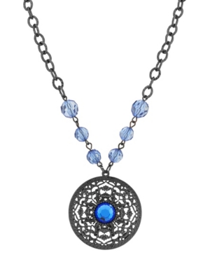 image of 2028 Black-Tone Large Pendant Necklace