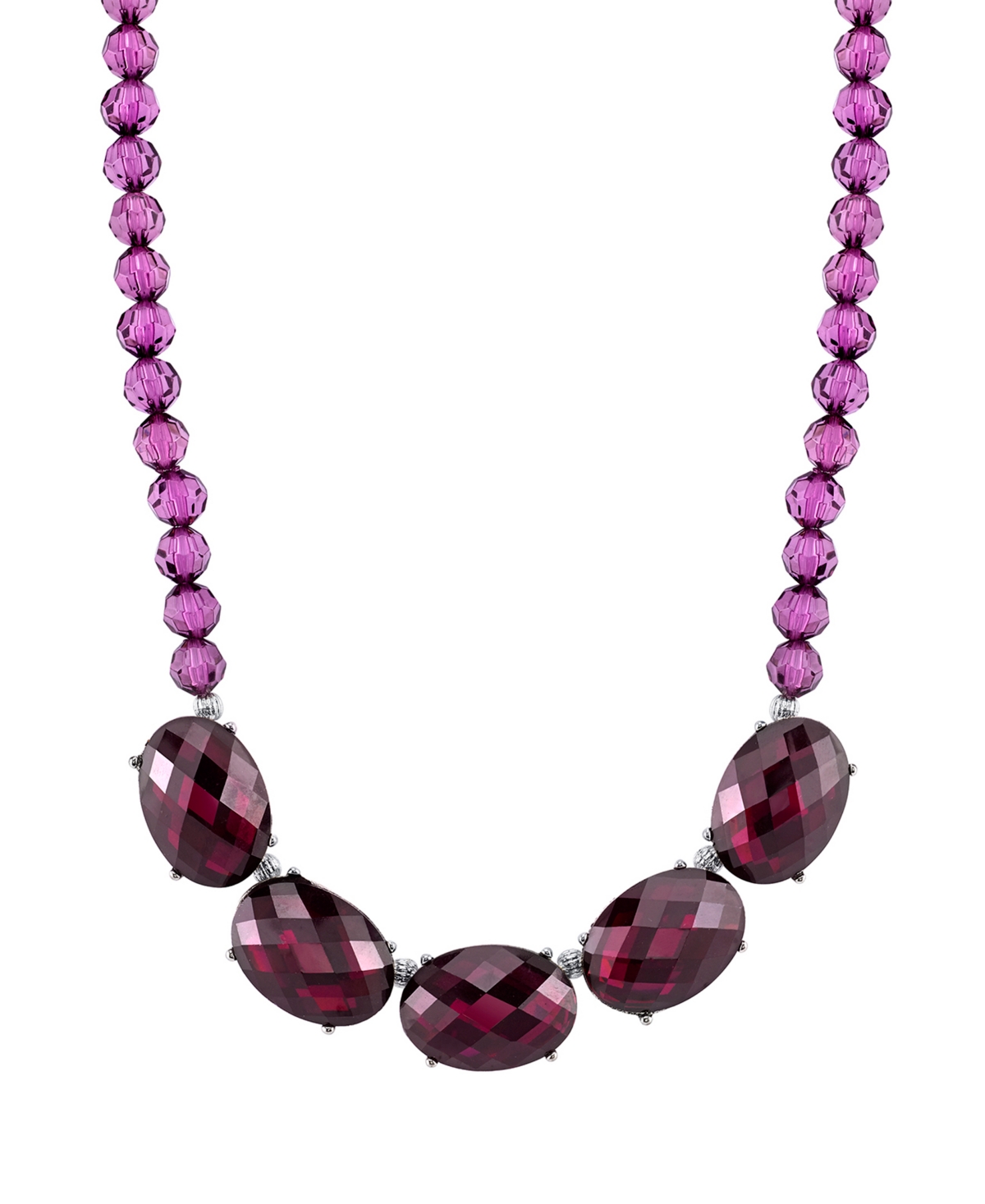 2028 Silver-tone Collar Necklace In Purple