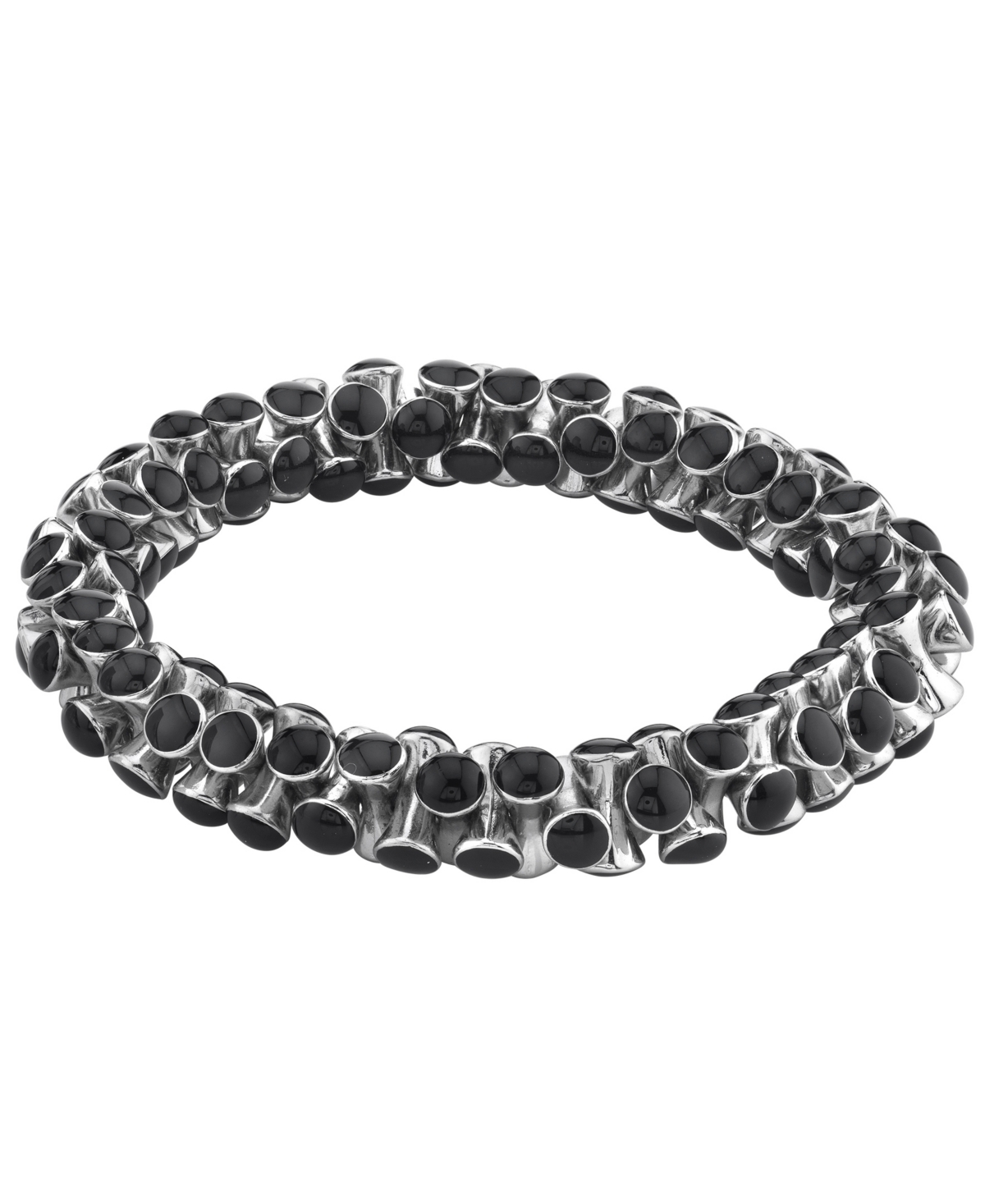 2028 Silver-tone Stretch Bracelet In Black