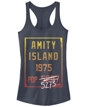 image of Fifth Sun Jaws Amity Island Population Change Sign Gradient Ideal Racer Back Tank