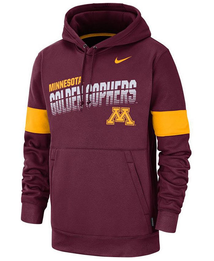 Nike Men's Minnesota Golden Gophers Therma Sideline Hooded Sweatshirt ...
