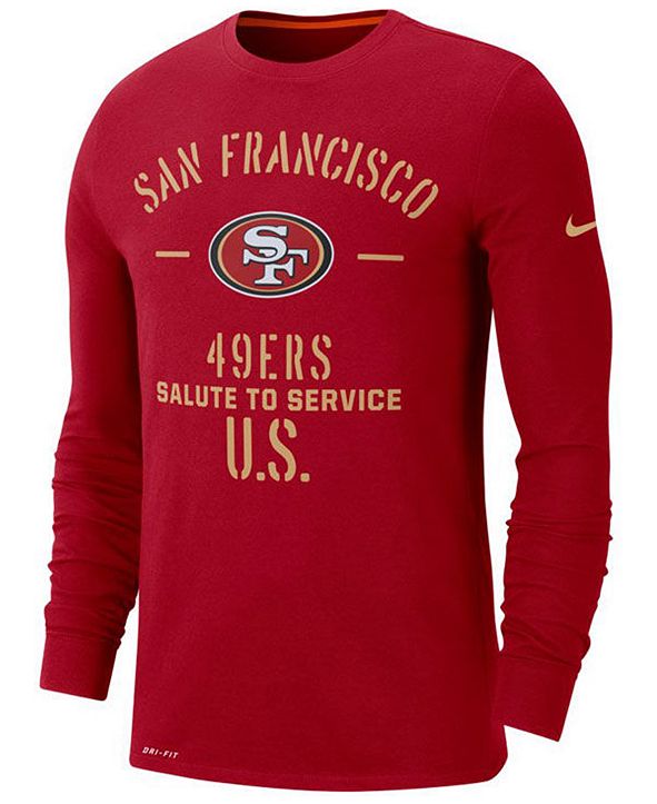 Nike Men's San Francisco 49ers Salute To Service Dri-FIT Cotton Long ...