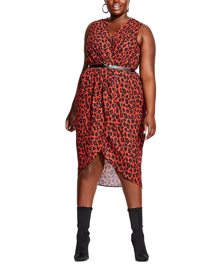 City chic leopard dress sales