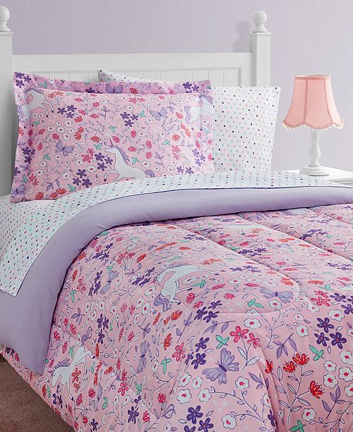 Mytex Unicorn Floral 11 Piece Full Bed In A Bag Set Reviews Bed In A Bag Bed Bath Macy S