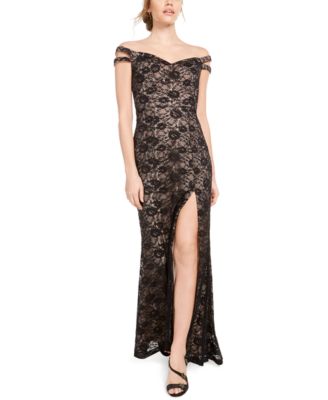 Teeze Me black sequin gown lace up outlet back